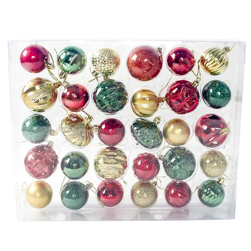 30PCS Christmas Tree Ball Pendants Decor Ball Bauble Christmas Party Hanging Ball Ornament Decorations for Home Xmas Decoration