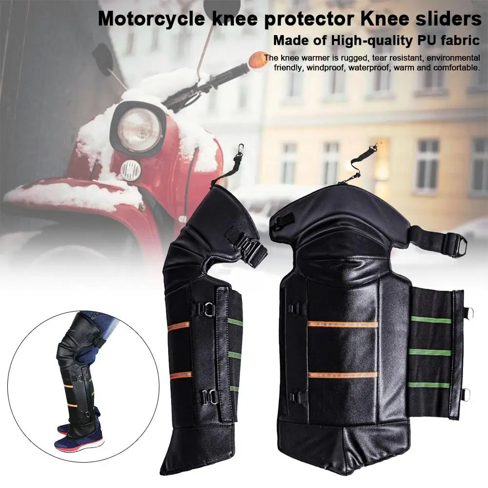 

Motorcycle Scooters Leg Cover PU Leather Thickening Windproof Cold Resistant Warm Knee Pads for Motorcycles Scooter Knee Guard
