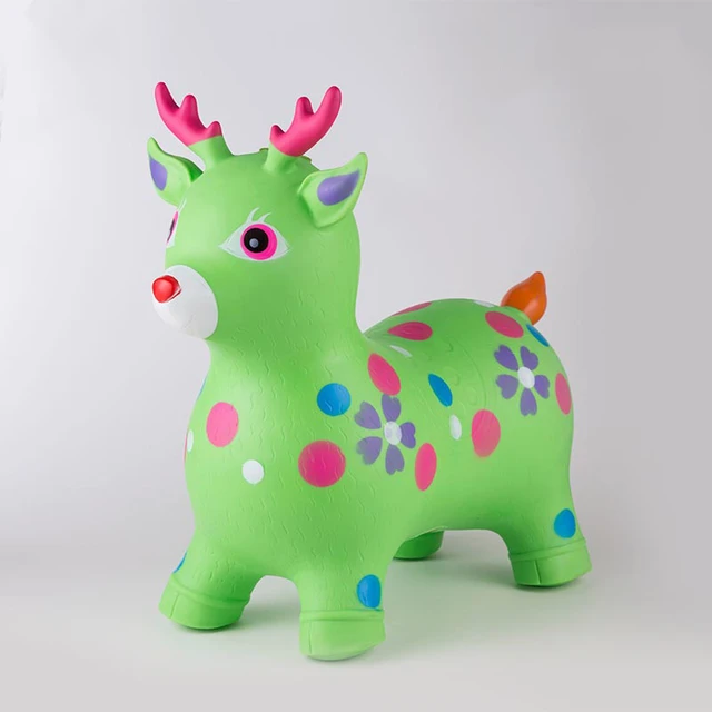 Baby Cute Inflatable Jumping Horse Bouncy Sports Games Colorful Ride on Animal Toys Children Toys for Kids 58*28*50cm 1