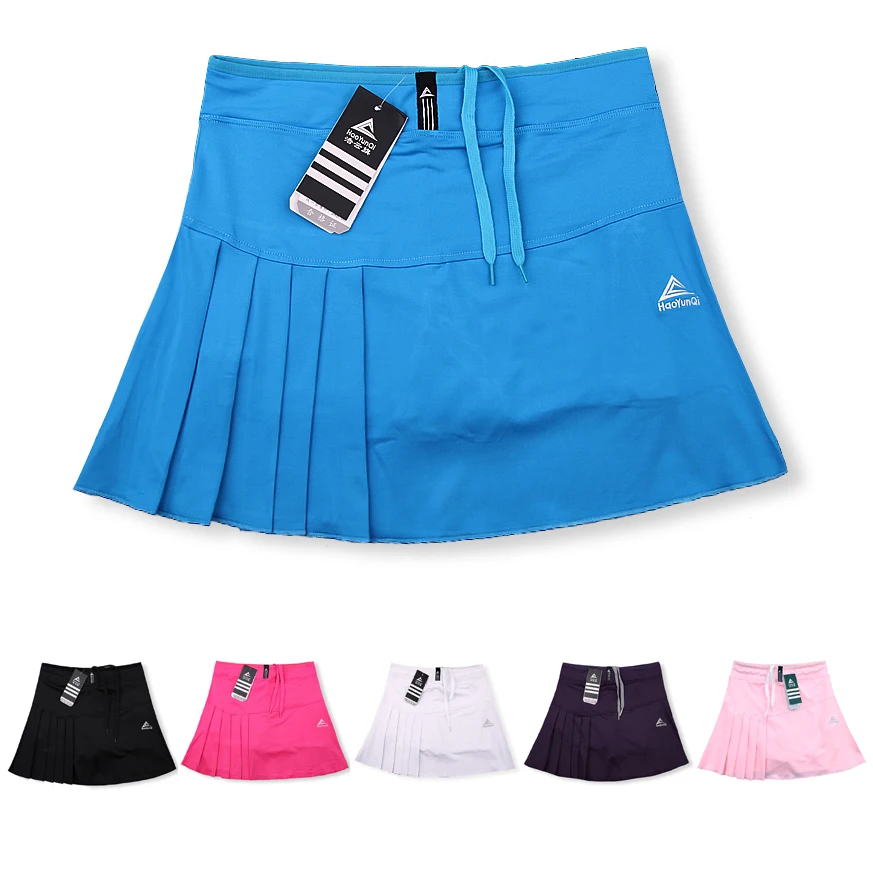 

Woman Tennis Skorts , Girls Tennis Skirts with Safety shorts , Quick Dry Female Badminton Skirt Pocket , Women Sport Skirt Short
