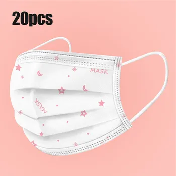 

Mascarilla Mask Masque Adults 20pc Disposable Print Face Mask 3ply Ear Loop Maseczka Ochronna Mondmasker Desechables