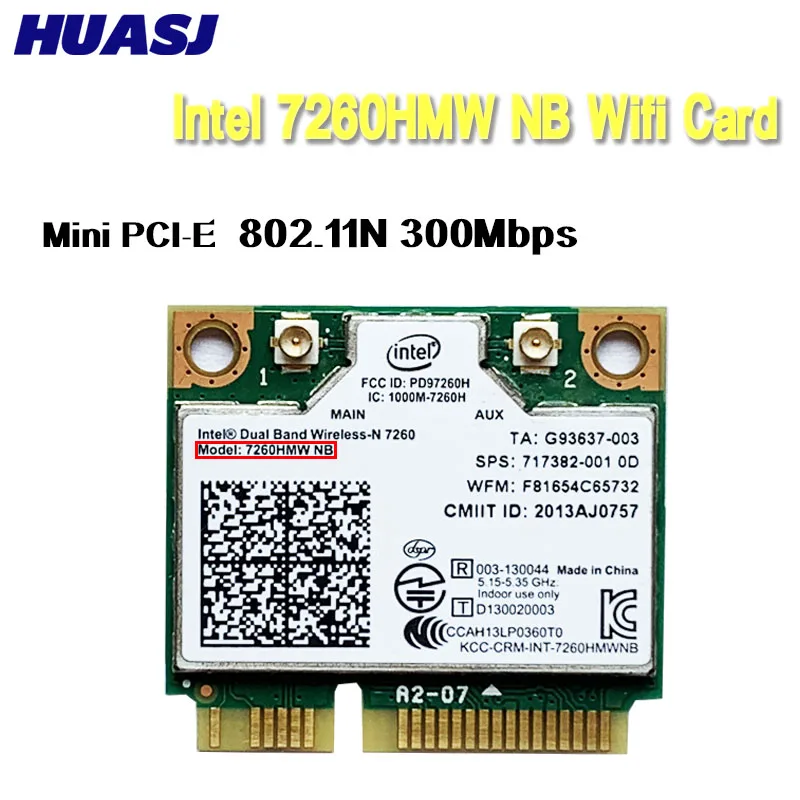 Huasj Senza Fili Wifi Card Per Intel 7260Hmw 7260 Nb Mini Pci-E 300Mbps 802.11N 2.4G / 5Ghz Per Del Computer Portatile 7260Nb
