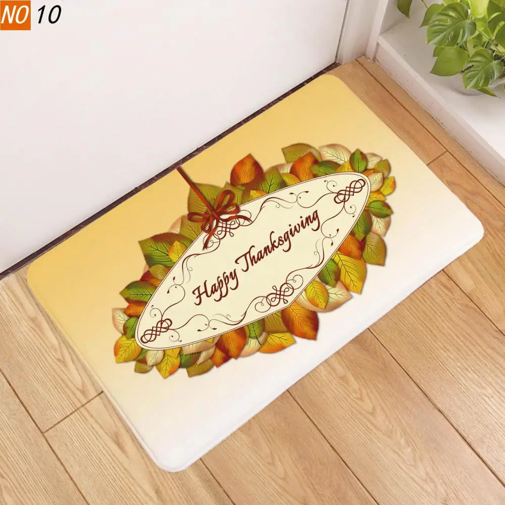 Слоновая кость Sholisa Противоскользящий коврик для ванной с 3D принтом в виде тыквы на День Благодарения, водопоглощающий коврик для ванной, ковер для гостиной, двери для туалета - Цвет: Слоновая кость