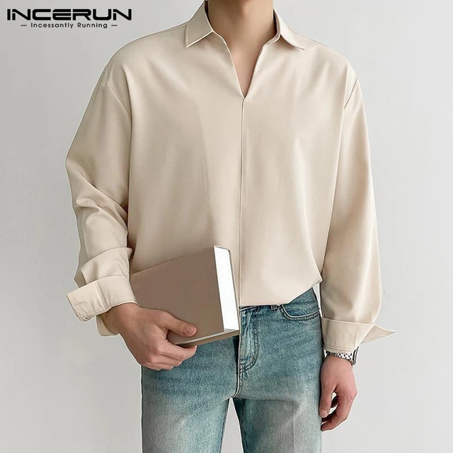 INCERUN 2023 Men Plaid Shirt Lapel Long Sleeve Button Loose Autumn Casual Men  Clothing Streetwear Stylish Leisure Camisas S-5XL - AliExpress