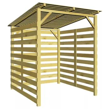 

vidaXL Garden Firewood Storage Shed FSC Impregnated Pinewood Garden Outside Closet Storage Sheds