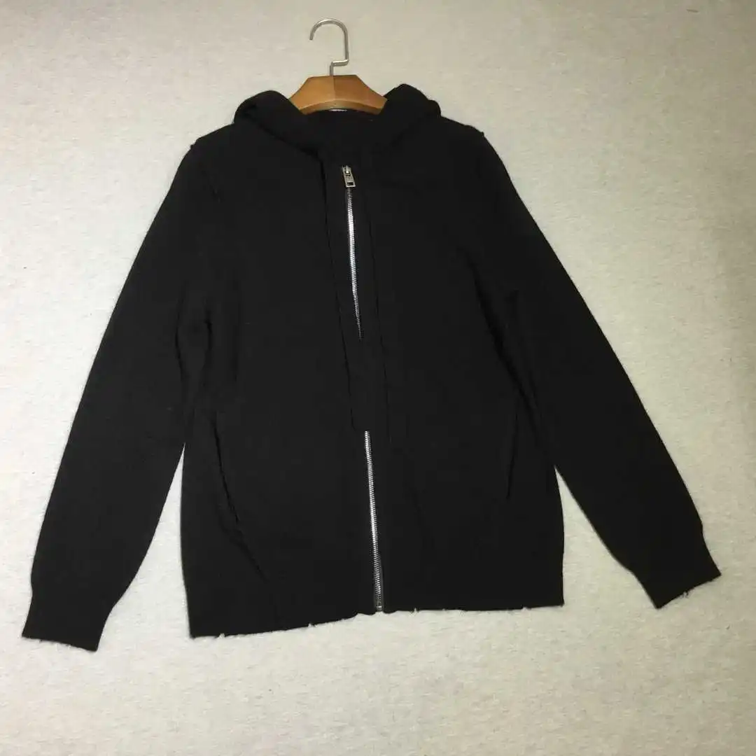 

Women Sweater 2019 Autumn and Winter New Cashmere Hooded Zipper Cardigan with Imported Sheep Skin Five-star Embellishment