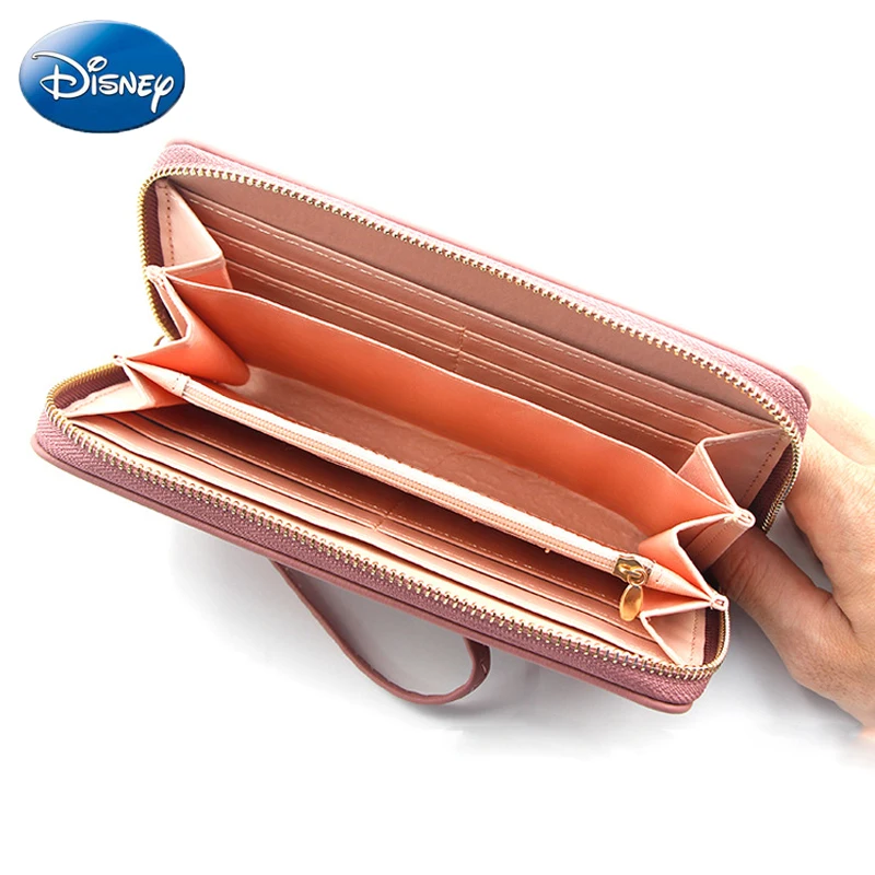 Disney кошелек на молнии для девочек, кошелек для монет, новинка, Микки Маус, женский клатч, длинная Сумочка, держатель для карт, милая женская сумка, большая сумка с рисунком