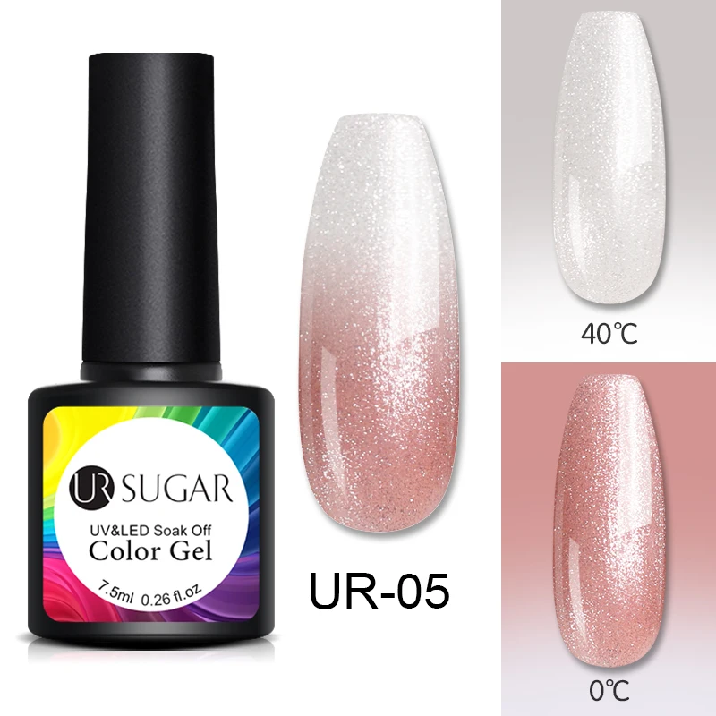 new5 Ur Sugar 7,5 мл термальный блеск замачиваемый УФ-гель голографический лак температура меняющий цвет Лак Гель-лак для ногтей Декор - Цвет: new5