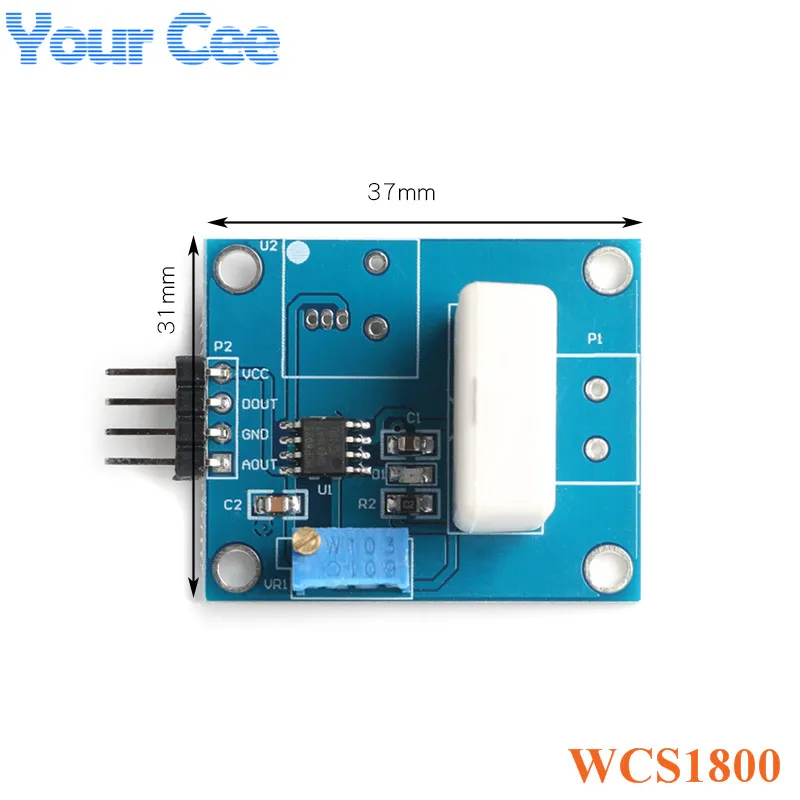 Wcs1800 Dc 5v Hall Current Detection Sensor Module 35a Short Circuit Overcurrent Detector