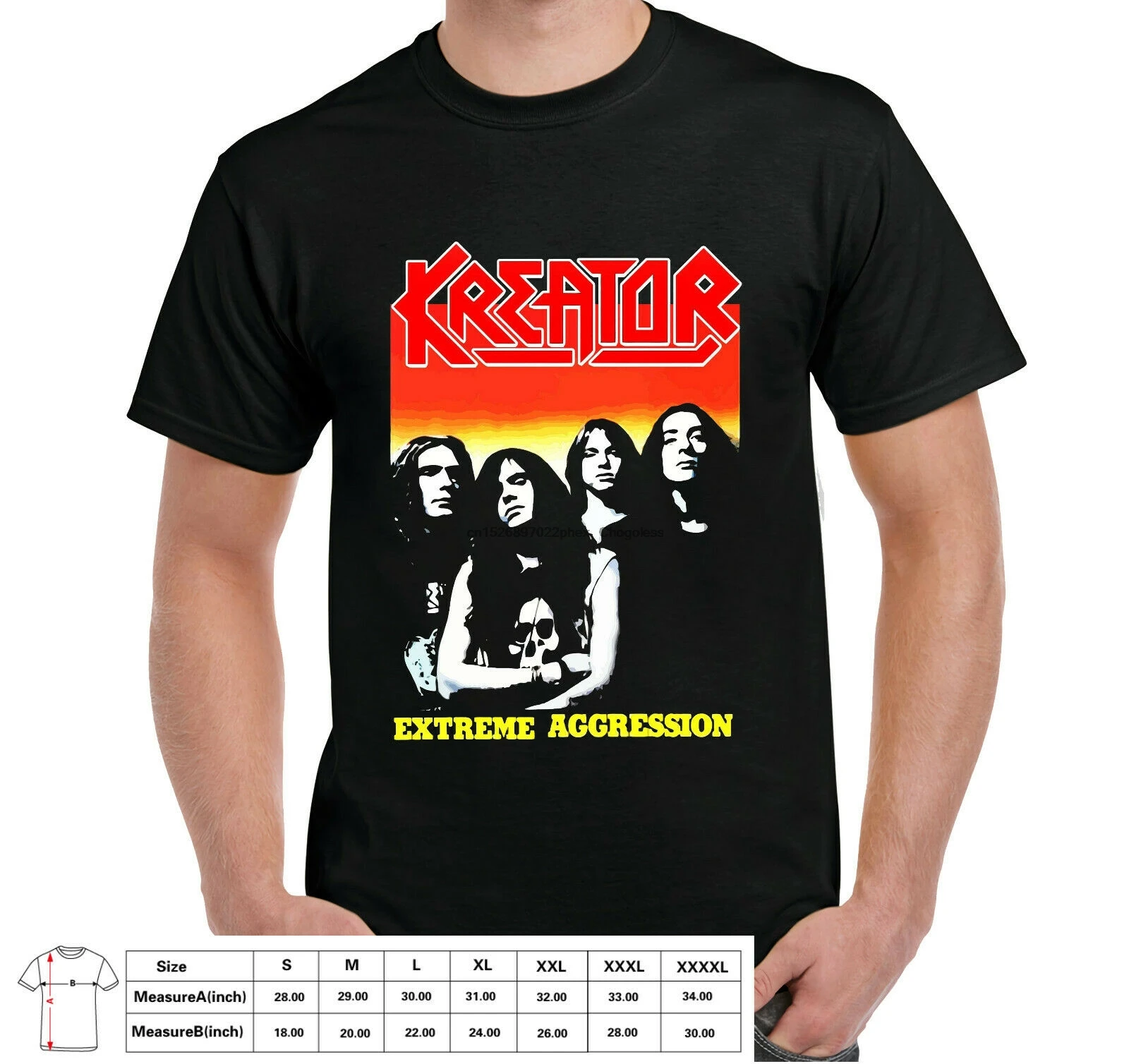 Мужская футболка с металлическим ремешком Kreator Extreme aggthrash американский размер |