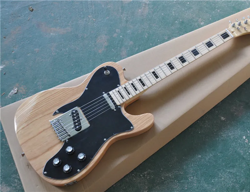 6-ой Электрогитары натуральное дерево Цвет корпус из древесины ясеня черная