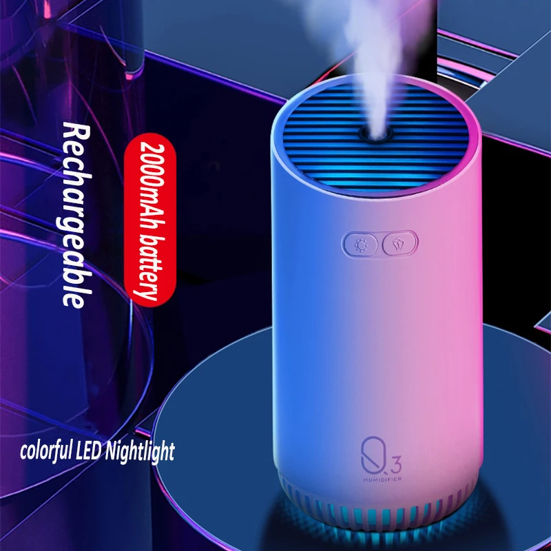 Online Difusor de aire inalámbrico portátil niebla pesada 320ML 2000mAh USB recargable Aroma ultrasónico Humidificador lámpara Humidificador