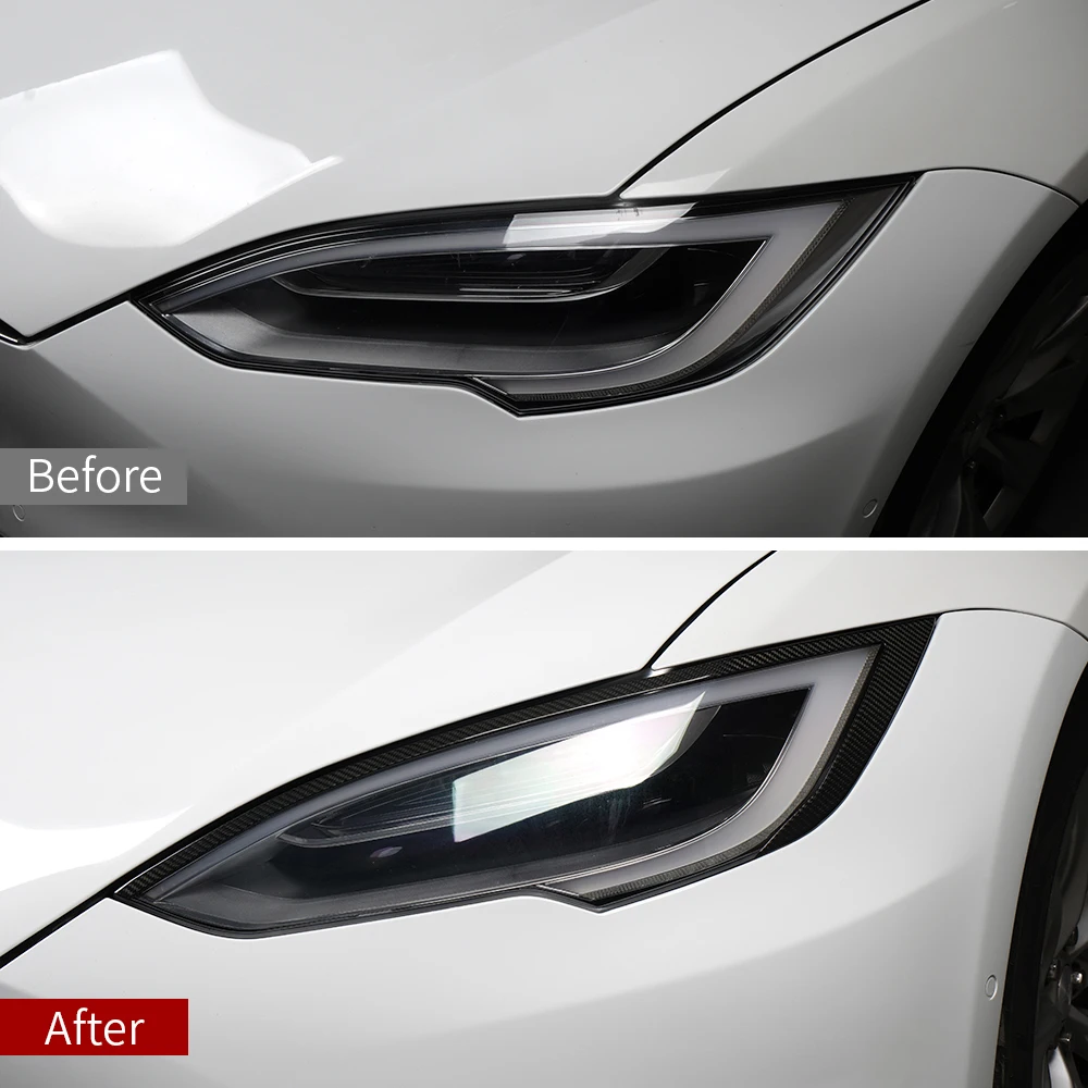 Scheinwerfer trim für Tesla model S zubehör/auto zubehör tesla S zubehör  carbon faser trim - AliExpress