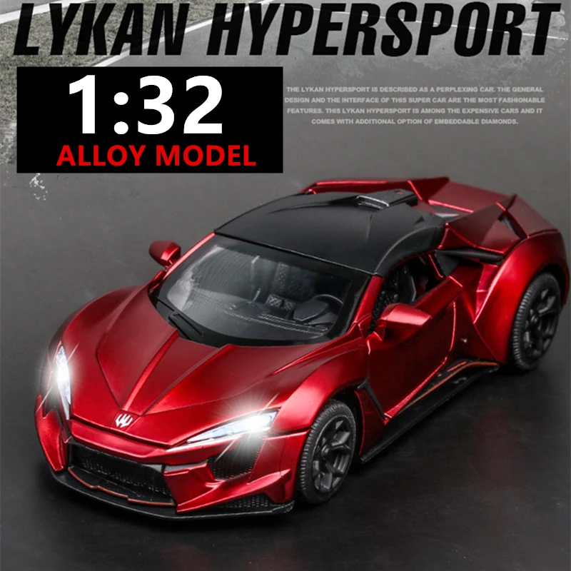1:32 Lycan суперкар со звуком и светильник из сплава игрушечный автомобиль модель коллекция подарок Выдвижной Автомобиль