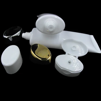 

100ml White Refillable Soft Tube with White Fold Lid