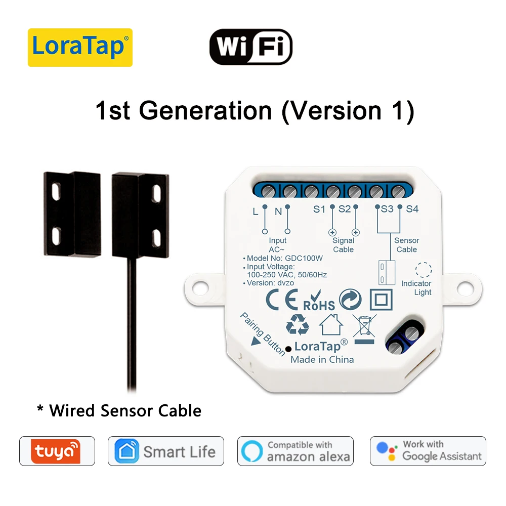 light switch with remote LoraTap Tuya Smart Life Garage Door Sensors Opener Controller WiFi Switch Alexa Opening Home Remote Control Contact Voice Portal light sensor switch Wall Switches