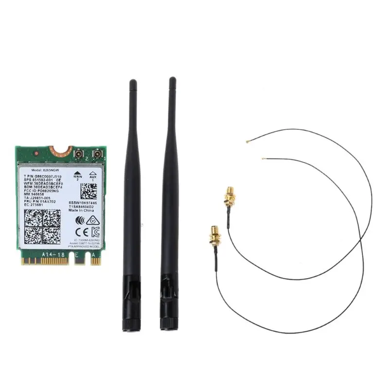 Dual Band 2.4G/5G Wifi Wlan Card for Intel 8265NGW Wireless-AC 8265 NGFF Adapter