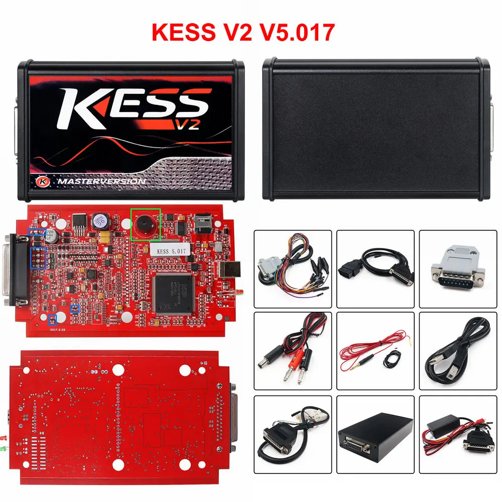 Онлайн ЕС красный KESS V2 5,017 полный мастер OBD2 менеджер Тюнинг KESS V5.017 4 светодиодный KTAG V7.020 - Цвет: KESS V2 V5.017