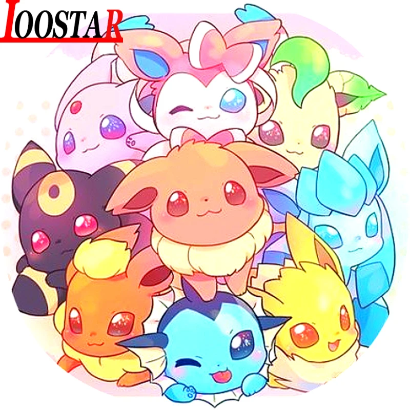 

5D DIY Diamond Painting Pokemon Full Square Round Diamond Embroidery Mosaic Cross Stitch Cartoon Pictures Decor Gift