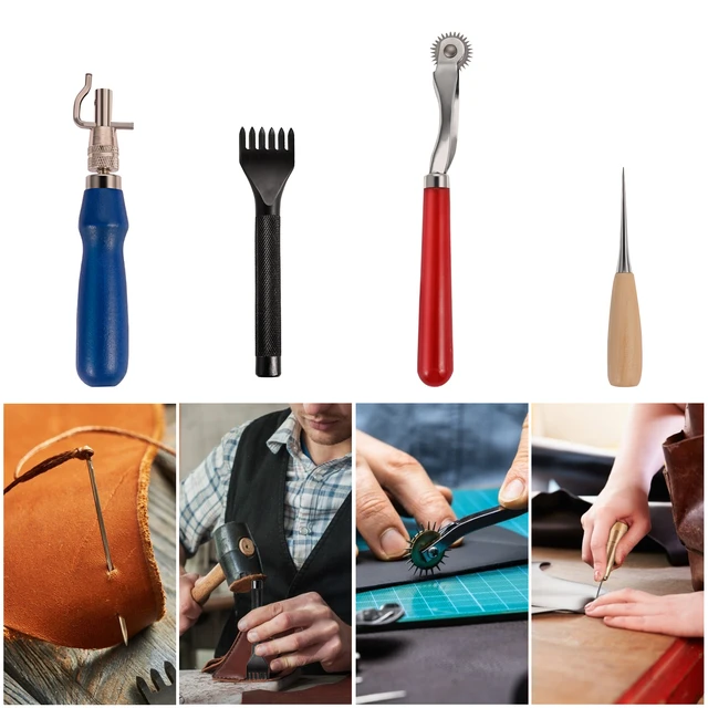 Leather Craft Kit Set Leather Hand Sewing Repair Kit Sewing, Punching,  Scratching Work Trough Repair Kit DIY Kit Professional - AliExpress