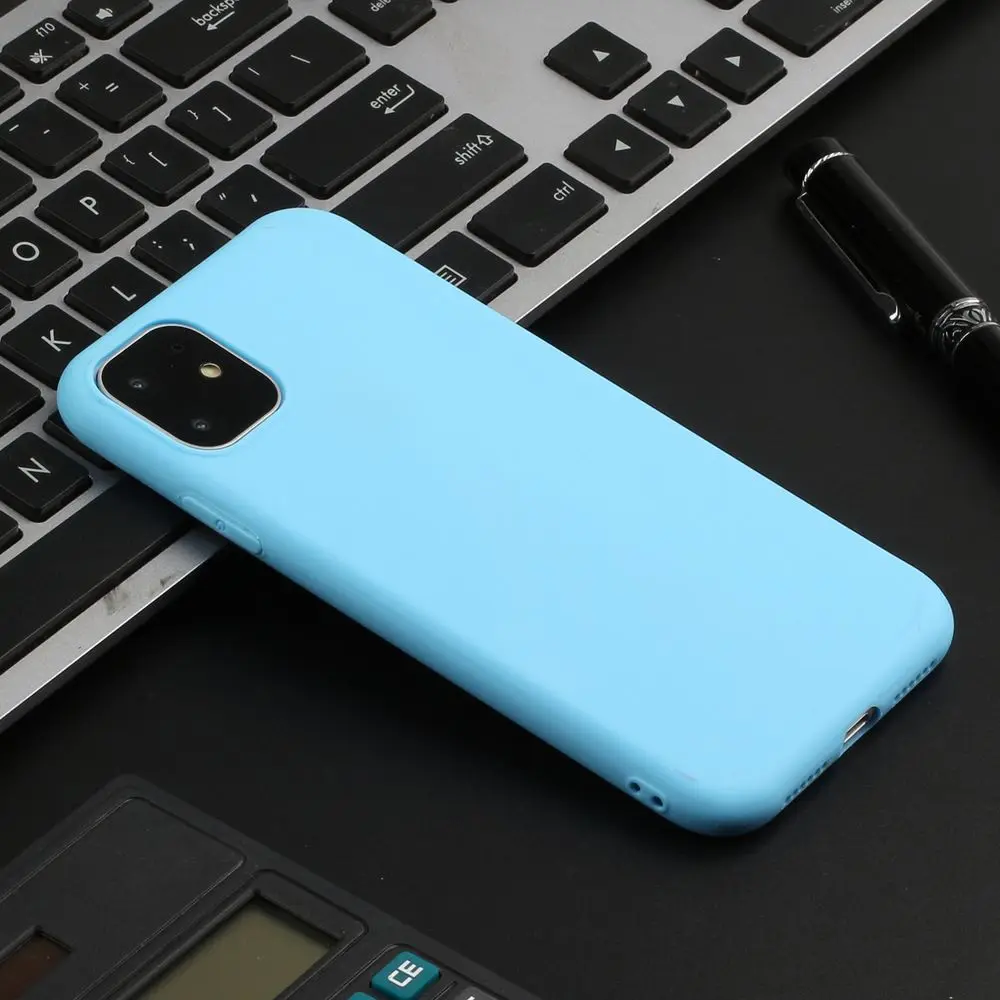 Sky Blue Sunjolly Скраб чехол для телефона для iPhone 11 Pro Max Мягкий ТПУ силиконовый розовый тонкий чехол для iPhone XS MAX XR X 8/7 Plus 6 S/6 Plus - Цвет: Sky Blue