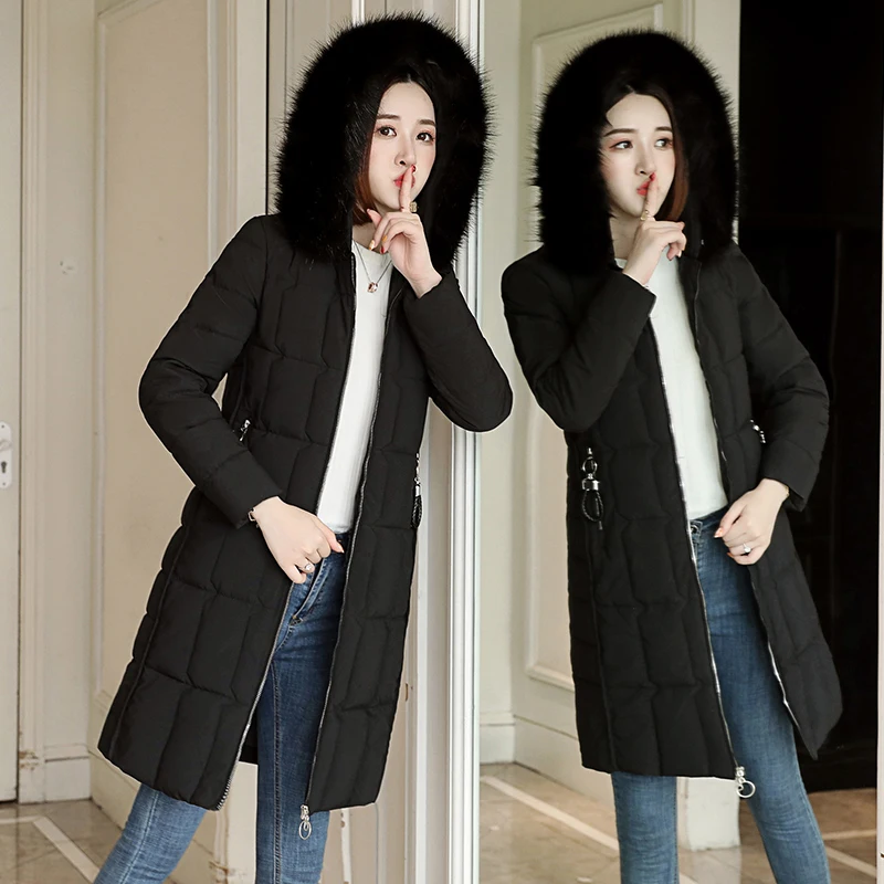Новинка 2020 зимние куртки женские пальто с капюшоном и меховым воротником женская