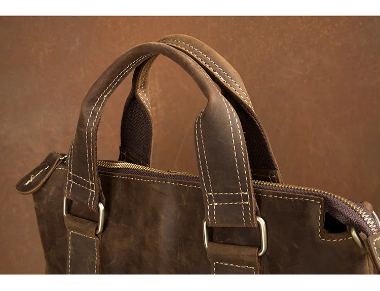BOLEKE Crazy Horse кожаный мужской портфель дорожные сумки Портфель Мужская сумка из натуральной кожи сумка через плечо