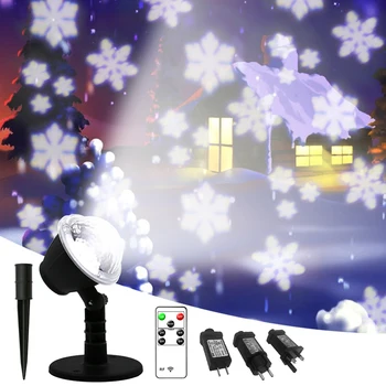 

Waterproof Moving Snowflake Laser Projector light Christmas New Year LED Stage Light Outdoor Snow Party Garden Landscape Lamp