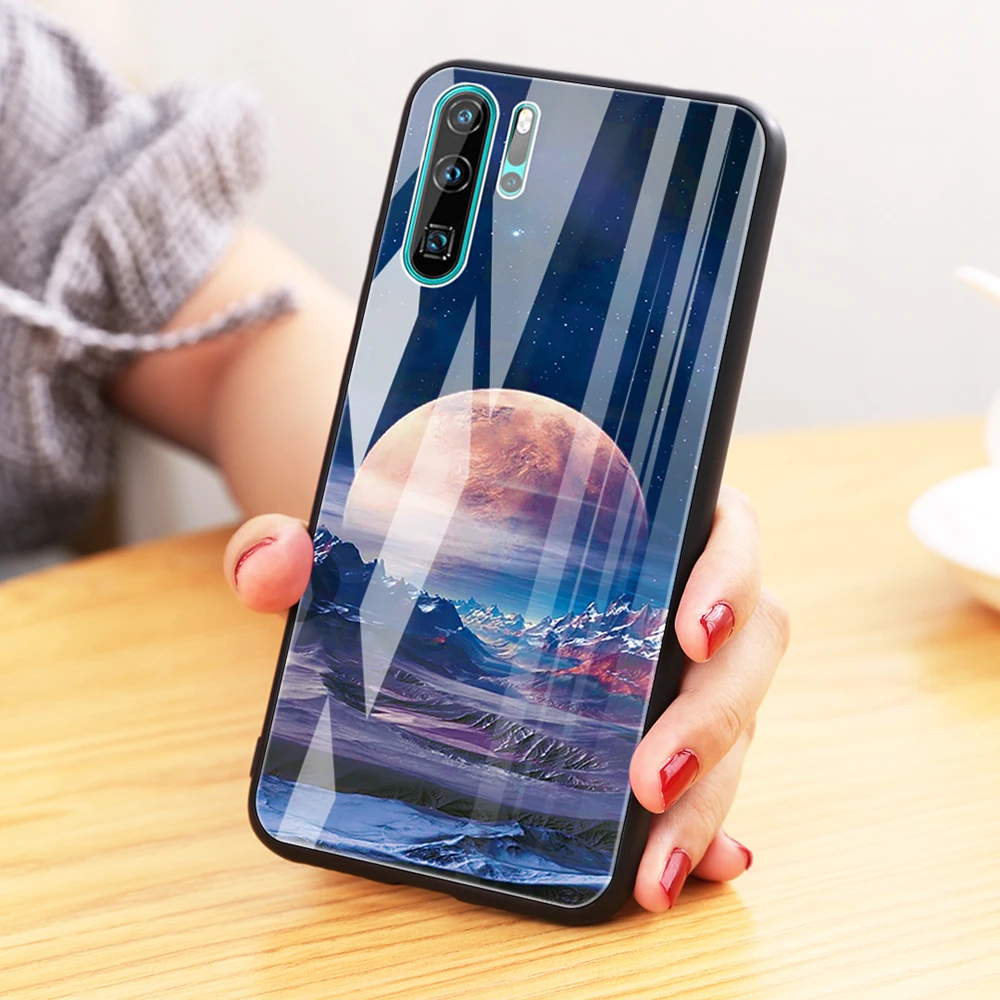 Чехол GerTong из закаленного стекла для huawei Honor 8X P30 mate 20 10 Lite P20 Pro Lite Nova 3 3i жесткий стеклянный чехол для корпуса телефона - Цвет: 14