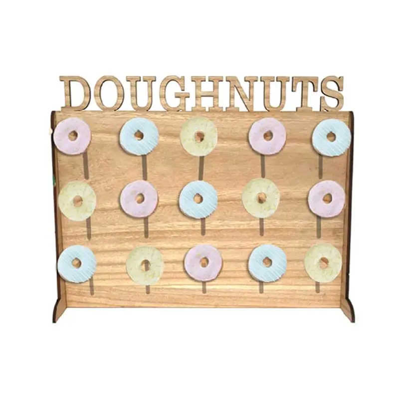 DIY Doughnuts Stand Holder Donut Candy Sweet Cart Wooden Table Wedding Party Supplies Home Decoration E65B