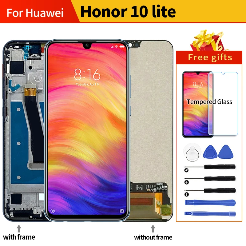6,21 ''Полный ЖК-дисплей для huawei Honor 10 lite, сенсорный ЖК-дисплей в сборе для huawei Honor 10 lite/Honor 10i, ЖК-экран pantalla