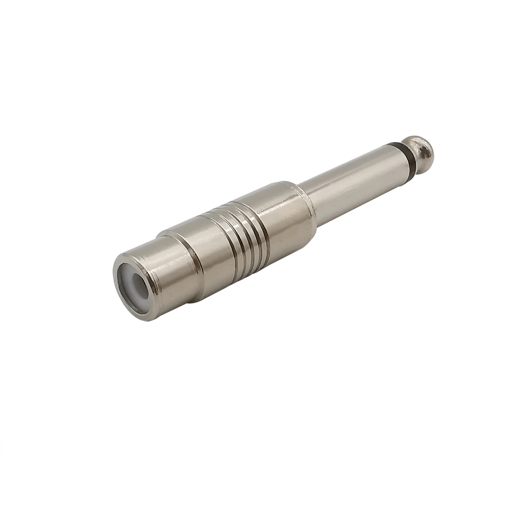 6.5 mm Mono Audio Adapter 6.5 MM 1/4" Male Plug to RCA Female Jack Audio Mono Adapter Connector TS for Home KTV Use 5Pcs/lot audio jack adapter audio av adapter cable adapter connector adapter