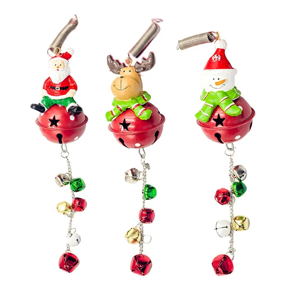 

Christmas Decoration Pendant Iron Christmas Bell Pendant Cartoon Santa Claus Snowman Christmas Tree String Festive Dress Up Prop