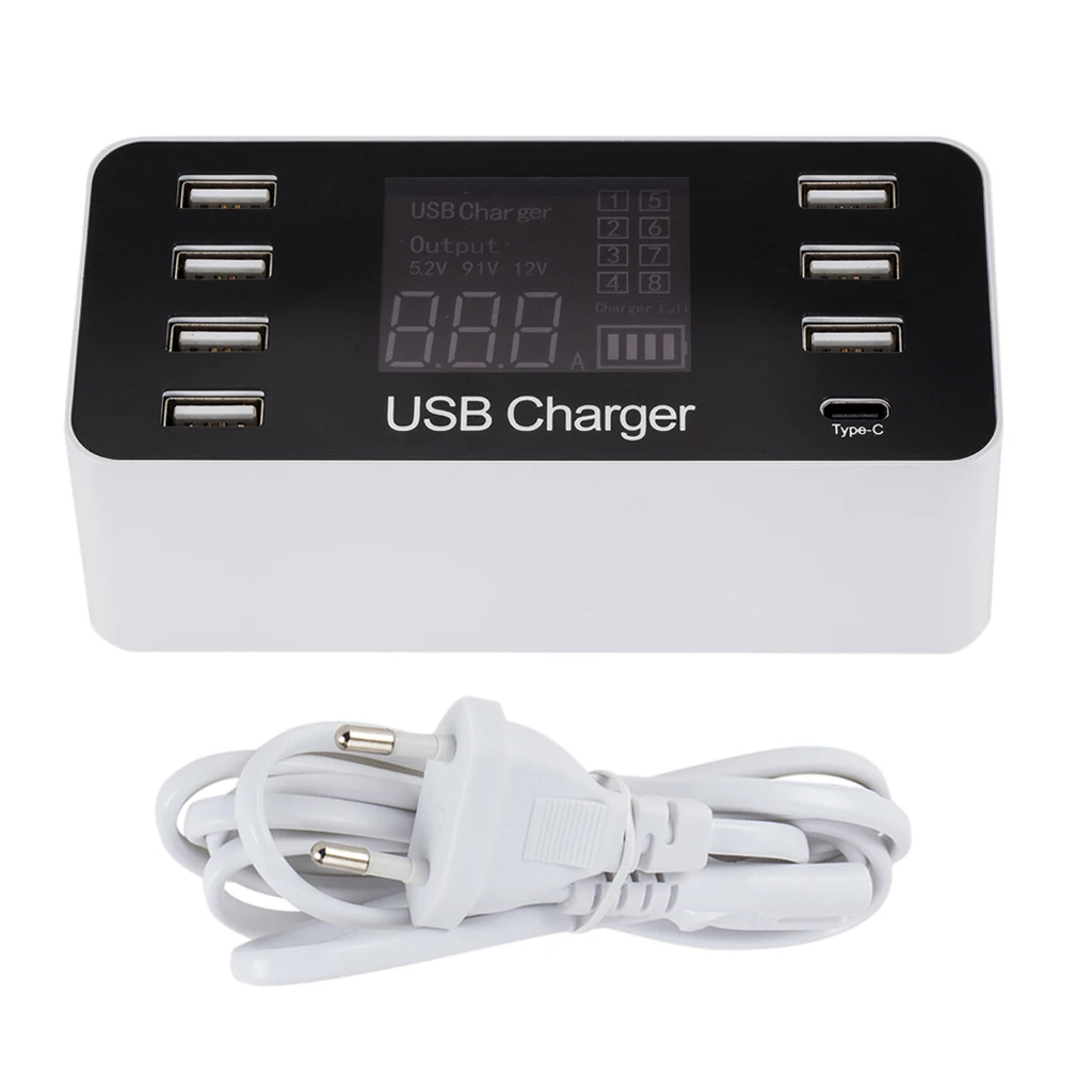 Multiport 7 Port Desktop Smart USB Type C 5V/8A  Charger For iPad Tablet PCs Smartphone Chargering Multi-port Charging