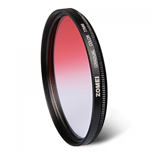Gradient red ZOMEI градиентный цветной фильтр 52 55 58 62 67 72 77 82 мм(красный синий оранжевый серый) градиентный для Nikon Canon SLR объектив камеры - Цвет: Gradient red