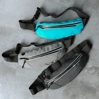 

Waterproof Nylon Men Waist Bag Unisex Fanny Pack Reflective Banana Belt Bags Casual Travel Crossbody Chest Bags