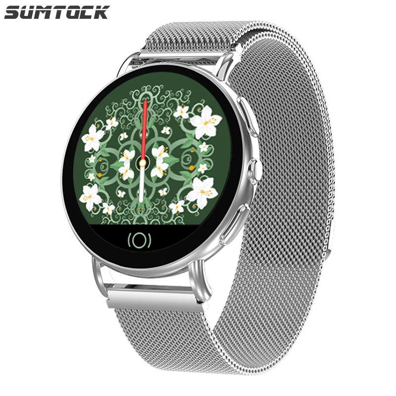 

SUMTOCK IOS Android Samrt Watch Heart Rate Blood Pressure Calorie Sleep Check Stainless Steel Watch relog inteligente mujer