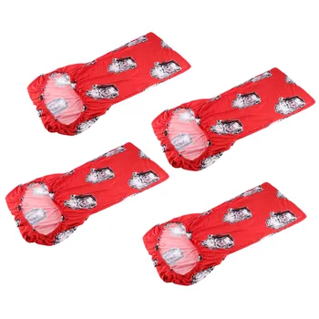 

4 Pcs Christmas Chair Cover Simple Modern Stretch Chair Slipcover Removable Chair Seat Protector (Santa Claus)