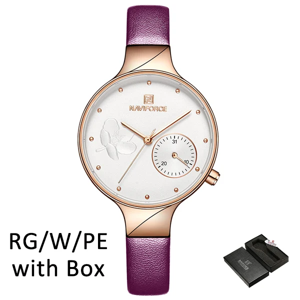 RGWPEwithBox NAVIFORCE новые мерцающие женские часы Топ Бренд роскошные женские часы ремешок reloj dama lujo donna orologio reloj mujer - Цвет: RGWPEwithBox