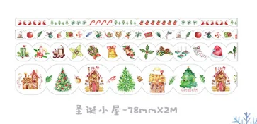1set/1lot Washi Masking Tapes Pearlescent Christmas Paper Clip Decorative Adhesive Scrapbooking DIY Paper Japanese Stickers 2M - Цвет: ShengDanXiaoWu