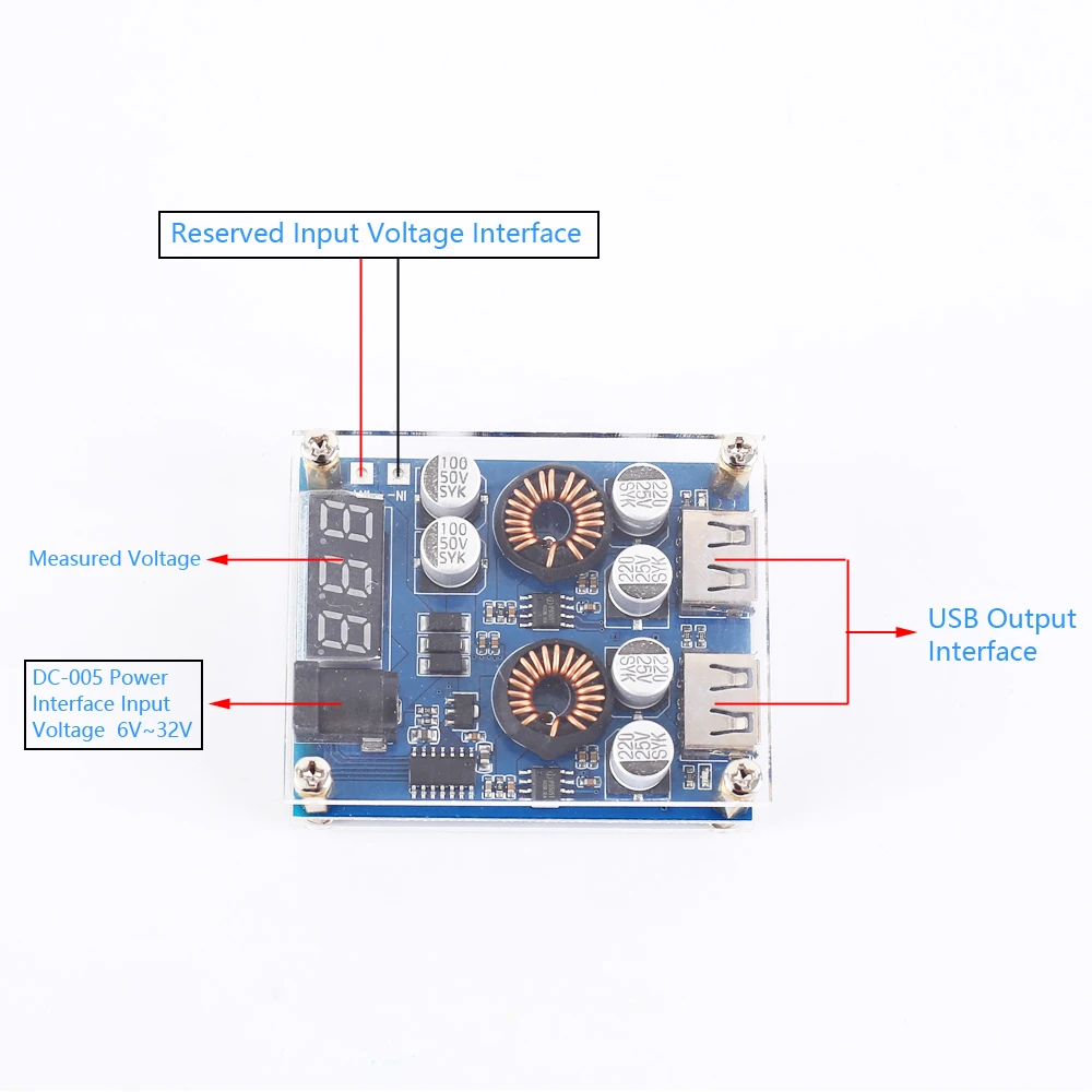 DC-DC Шаг вниз Питание модуль 5V 5A 2-х канальный USB QC2.0 3,0 SCP AFC светодиодный цифровой Дисплей понижающий преобразователь 2USB для умного дома