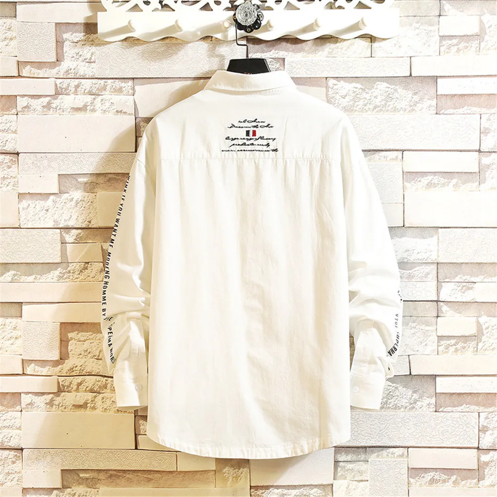 Модная мужская рубашка, новая мода, мужская повседневная приталенная рубашка с длинным рукавом, стильная мужская Свободная Повседневная трендовая Рабочая Рубашка