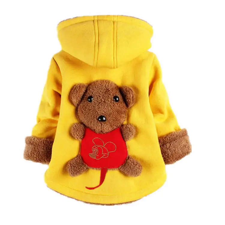 Disney winnie/зимняя одежда для маленьких мальчиков и девочек, бархатная Плотная хлопковая куртка с капюшоном, детская верхняя одежда, теплое детское хлопковое пальто, пуховик