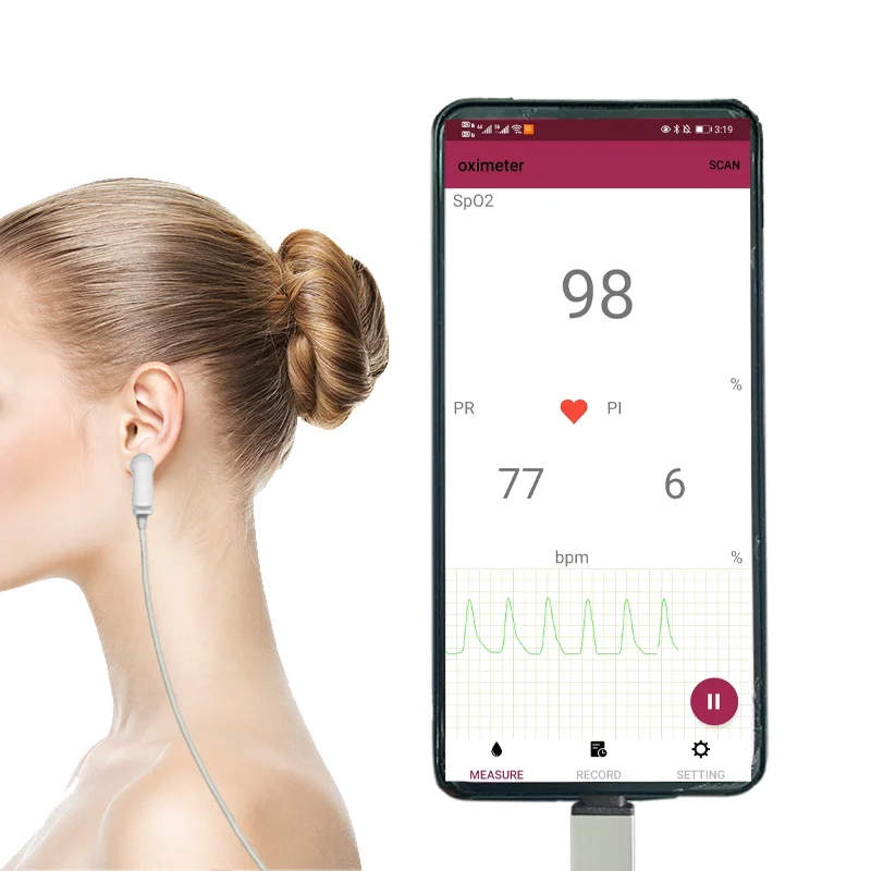 Reusable Pulse Oximeter Oximetry Pc Or Android Usb Ear Clip Pulse Spo2