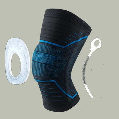 X054 BLUE Новинка, 1 шт., поддержка баскетбола, Силиконовые Мягкие Наколенники, поддержка, фиксация коленной чашечки, защита, волейбол, фитнес, спорт, безопасность - Цвет: X054 BLUE