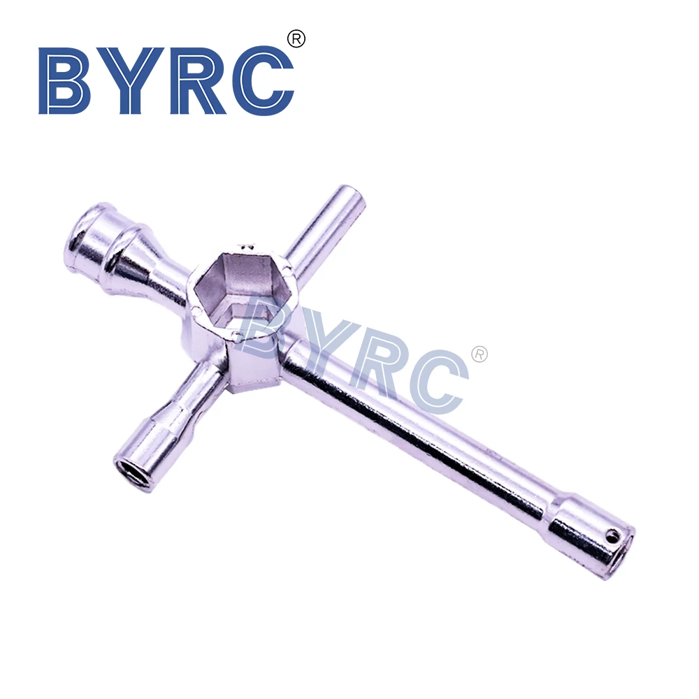 5.5mm 7mm 8mm 10mm 17mm Large Cross Wrench Hex Socket for 1/10 Nitro Electronic RC Car Universal Repair Tool