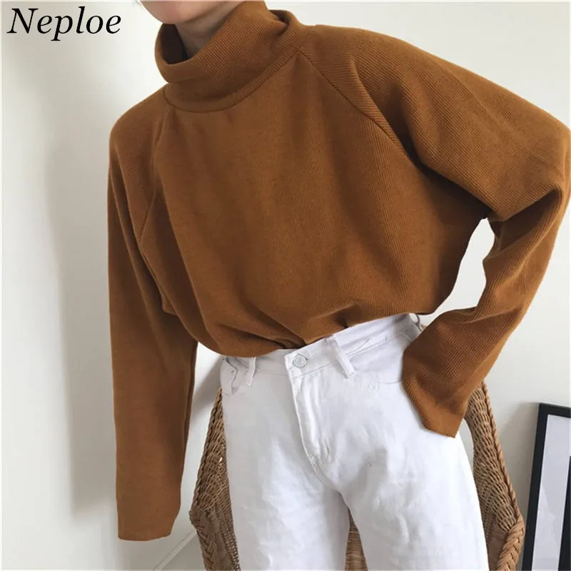 Neploe, Ретро стиль, водолазка, пуловер, трикотаж, длинный рукав, Повседневный свитер для женщин, корейский топ, джемпер, Pull Femme 51723