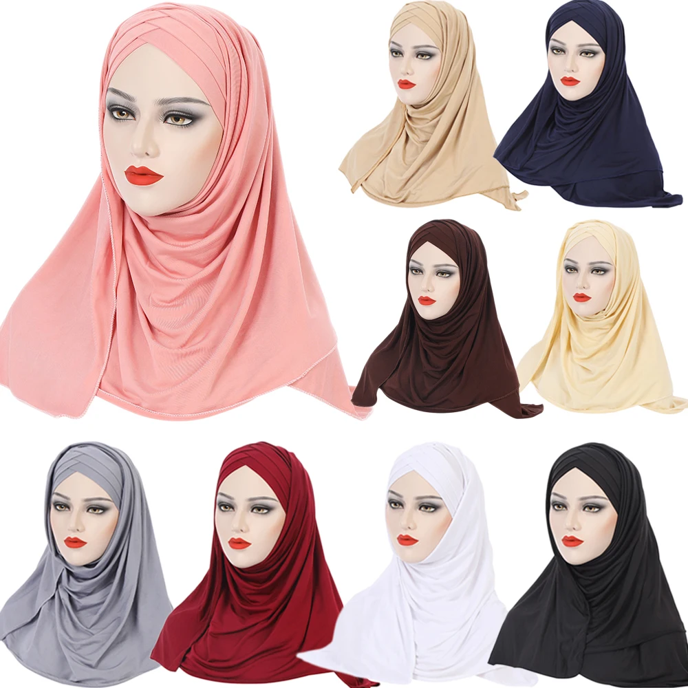 New Women Muslim Scarf Instant Hijab Shawl Headscarf Ready To Wear One
