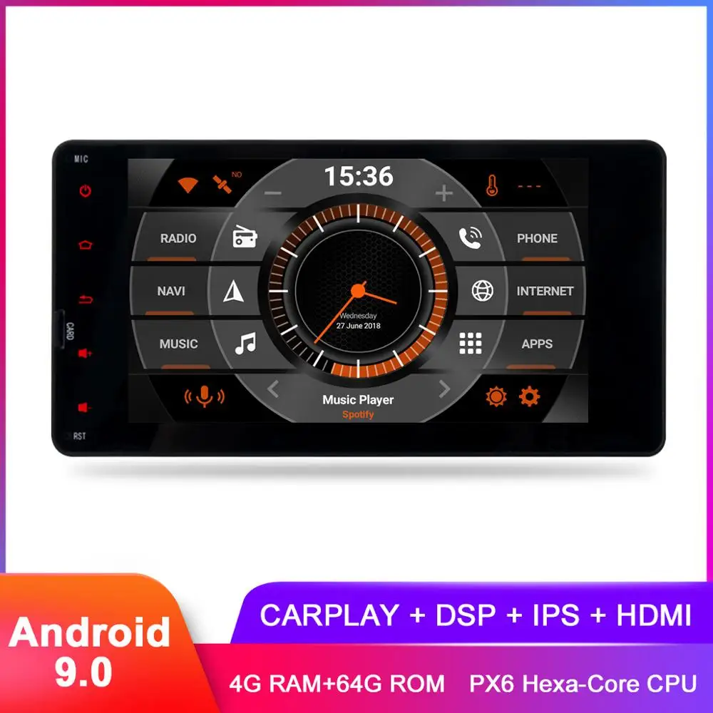 

7" IPS Android 9 Carplay For Mitsubishi Outlander Lancer ASX Radio RDS Stereo WiFi GPS Navigation DSP Audio Video Multimedia