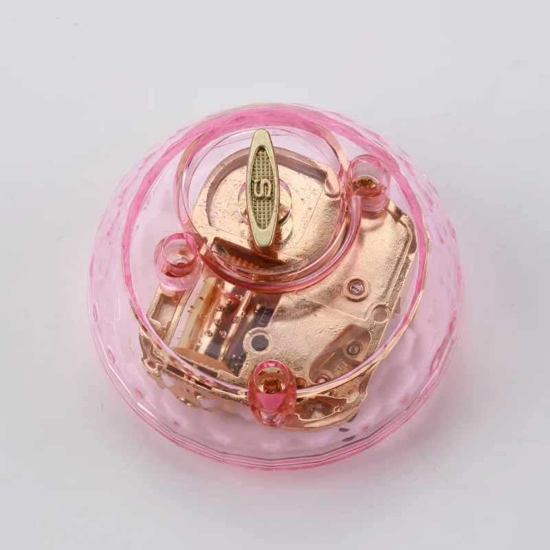 Mechanism Acrylic Music Box Color Spherical Manual Music Box For Valentine Christmas Birthday Gift Music Box